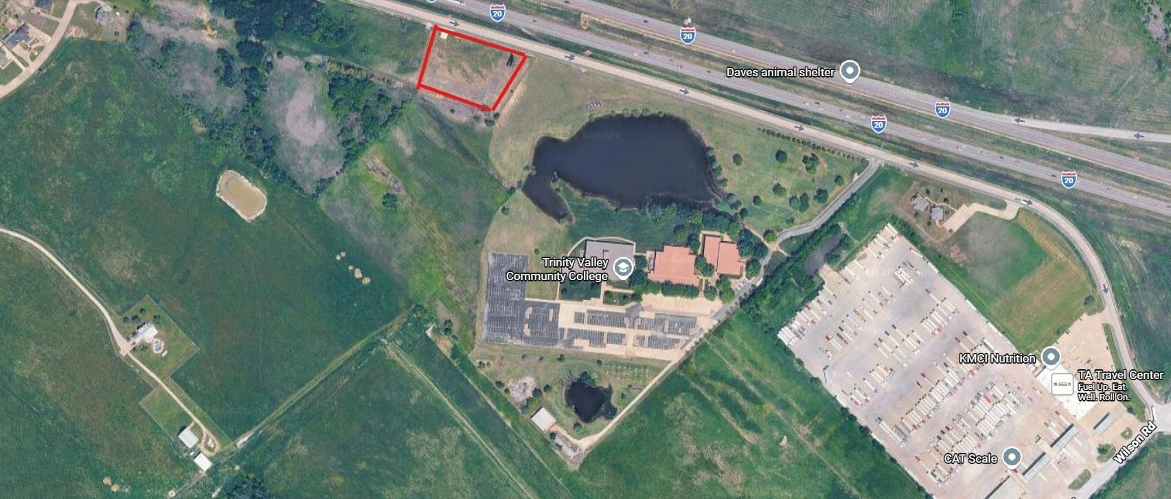 2 Acres Interstate 20 East Terrell TX, Terrell, TX for lease Aerial- Image 1 of 12