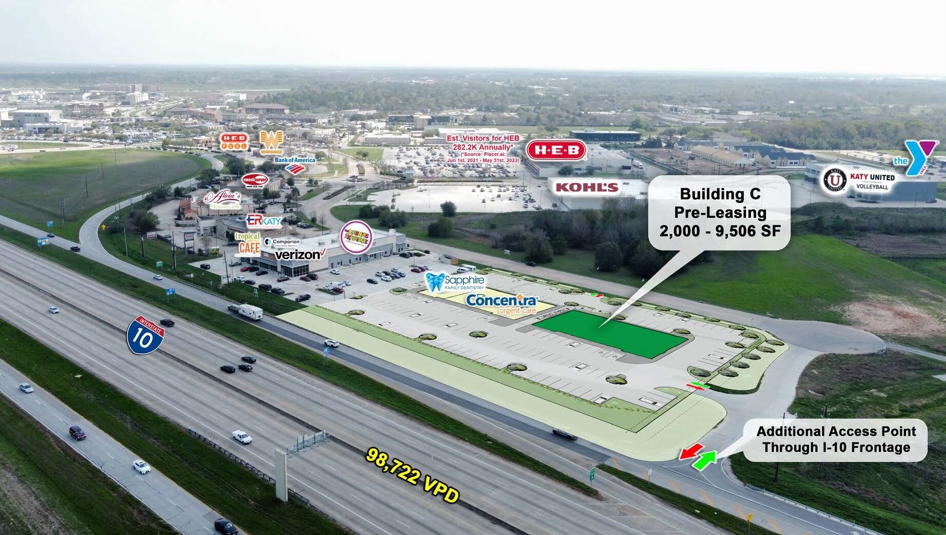 I-10 & Pin Oak Rd, Katy, TX for lease Aerial- Image 1 of 12