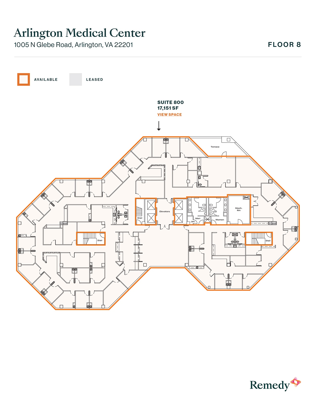 1005 N Glebe Rd, Arlington, VA à louer Plan d’étage- Image 1 de 1