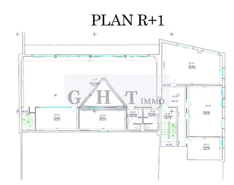 Bureau dans Nanterre à louer Plan d’étage- Image 1 de 2