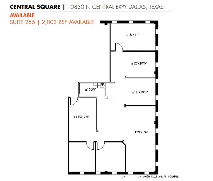 10830 N Central Expy, Dallas, TX à louer Plan d’étage- Image 1 de 1