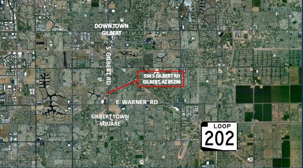 538 S Gilbert Rd, Gilbert, AZ à vendre - Aérien - Image 2 de 3