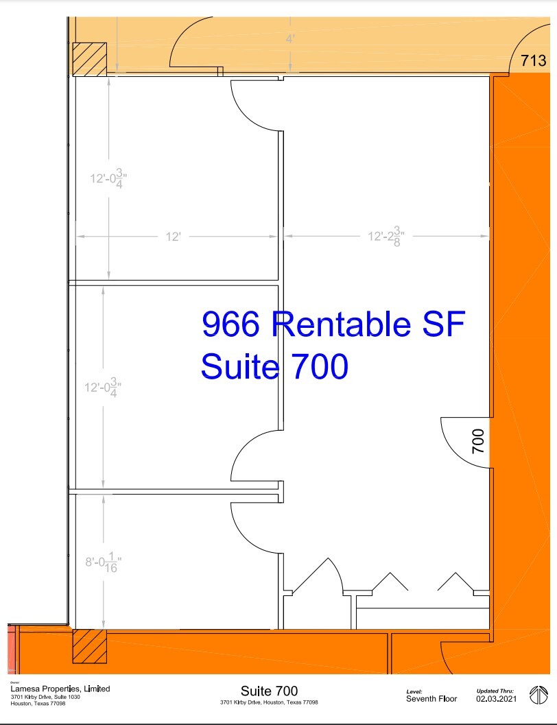 3701-3801 Kirby & 2401 Portsmouth, Houston, TX à louer Plan d  tage- Image 1 de 1