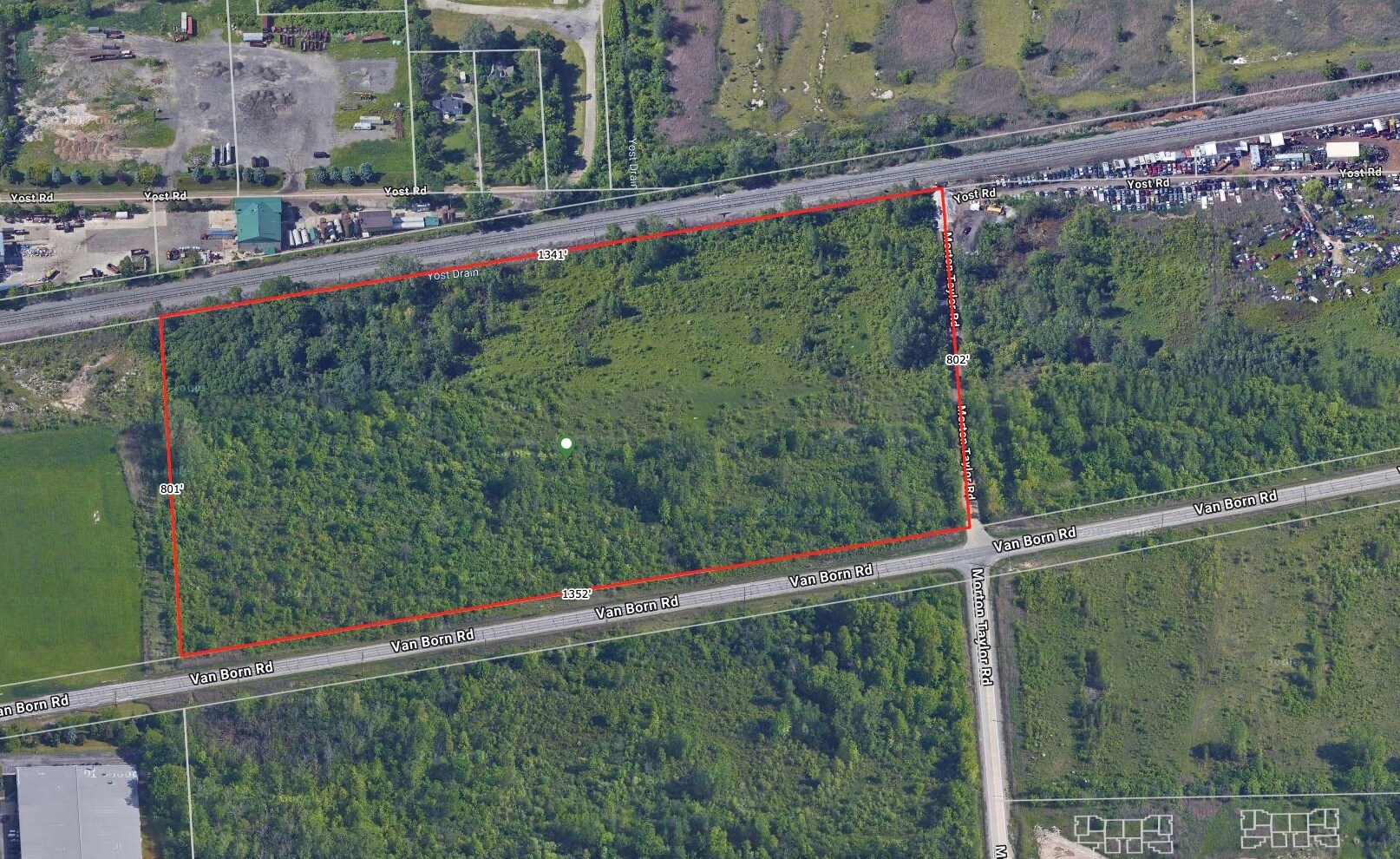 43000 Van Born Rd, Belleville, MI for sale Aerial- Image 1 of 9
