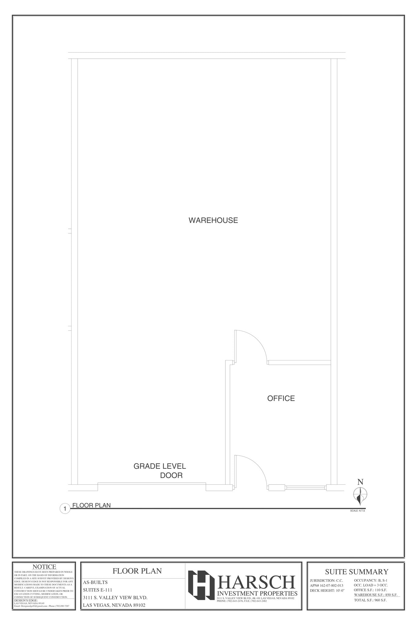 3111 S Valley View Blvd, Las Vegas, NV à louer Plan de site- Image 1 de 1