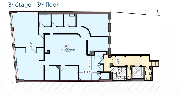 400 Rue Saint-Jacques, Montréal, QC à louer Plan d’étage- Image 1 de 1