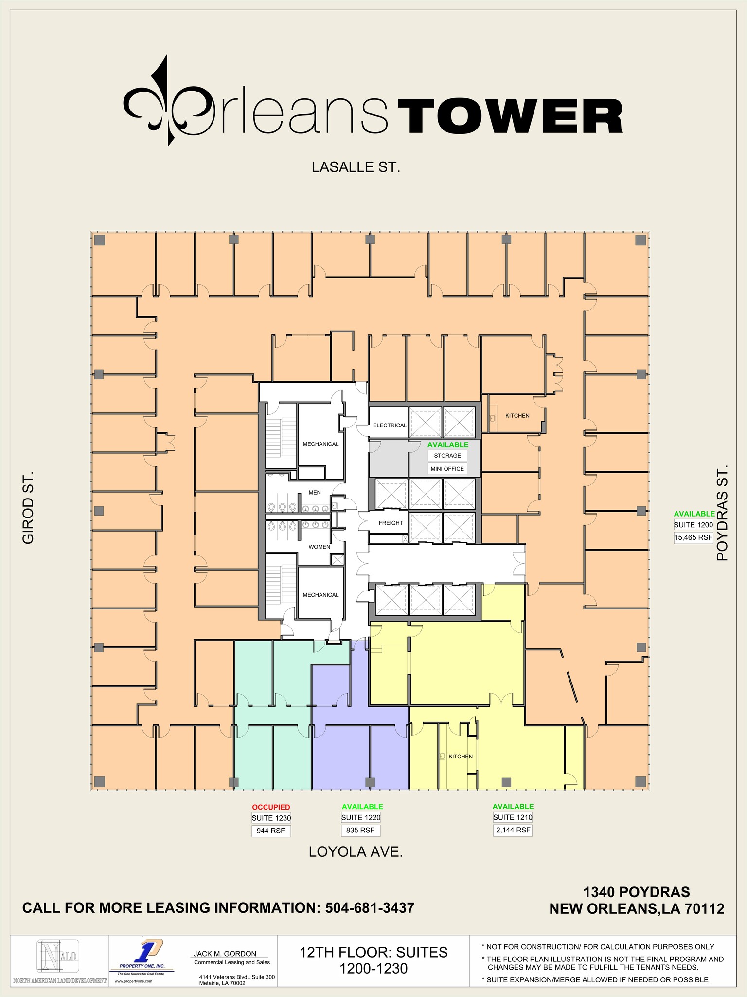 1340 Poydras St, New Orleans, LA à louer Plan de site- Image 1 de 1