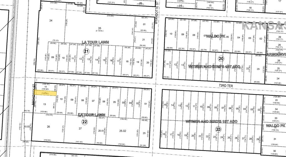 7329-7341 Broadway St, Kansas City, MO for lease - Plat Map - Image 2 of 3