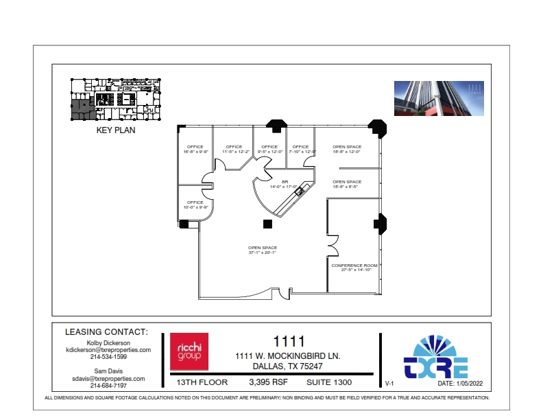 1111 W Mockingbird Ln, Dallas, TX à louer Plan d’étage- Image 1 de 1