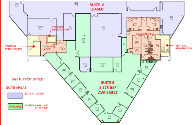 1995 N 1st St, San Jose, CA à louer Plan d’étage- Image 1 de 1