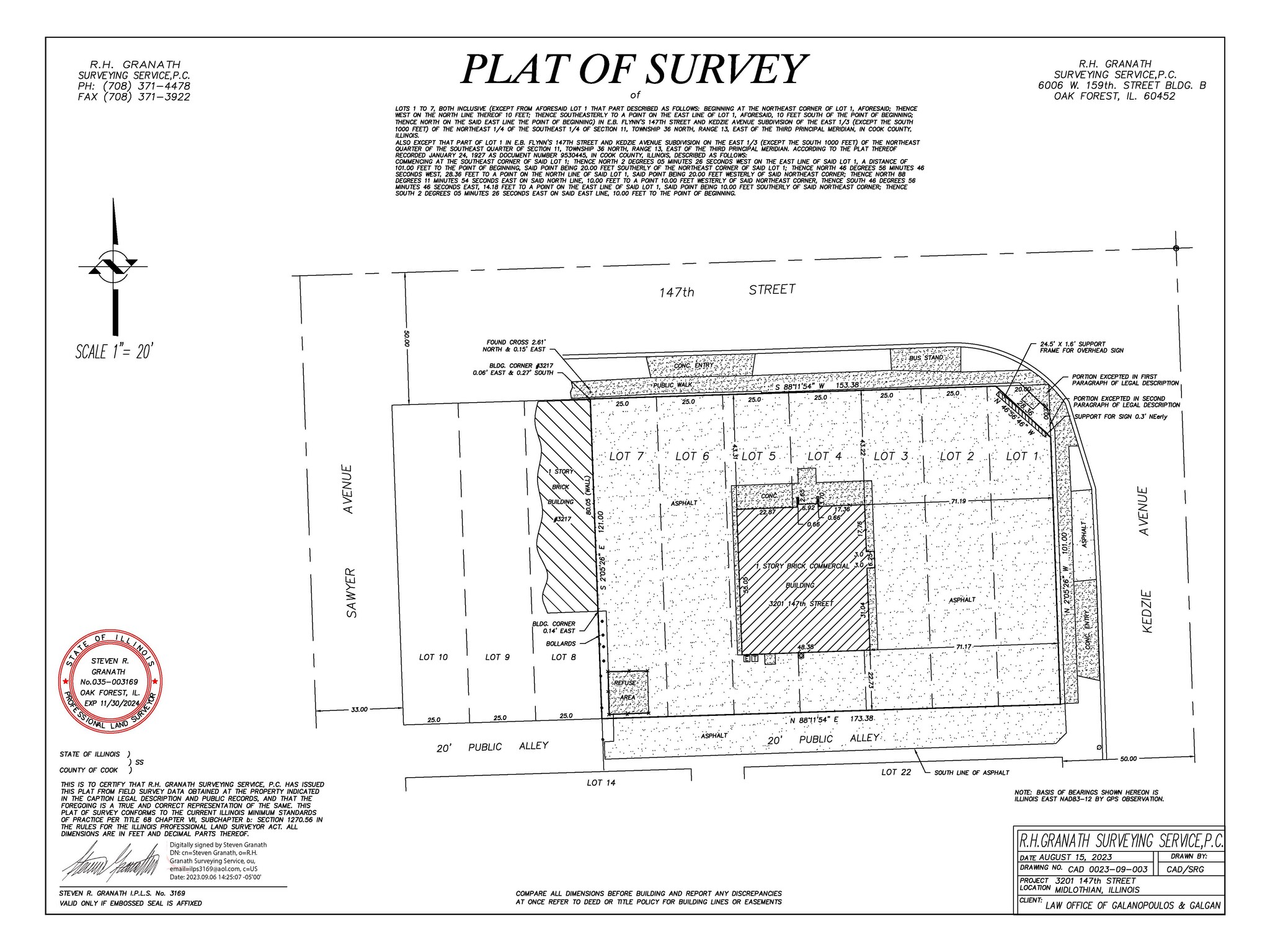 3201 147th, Midlothian, IL à vendre Plan de site- Image 1 de 1