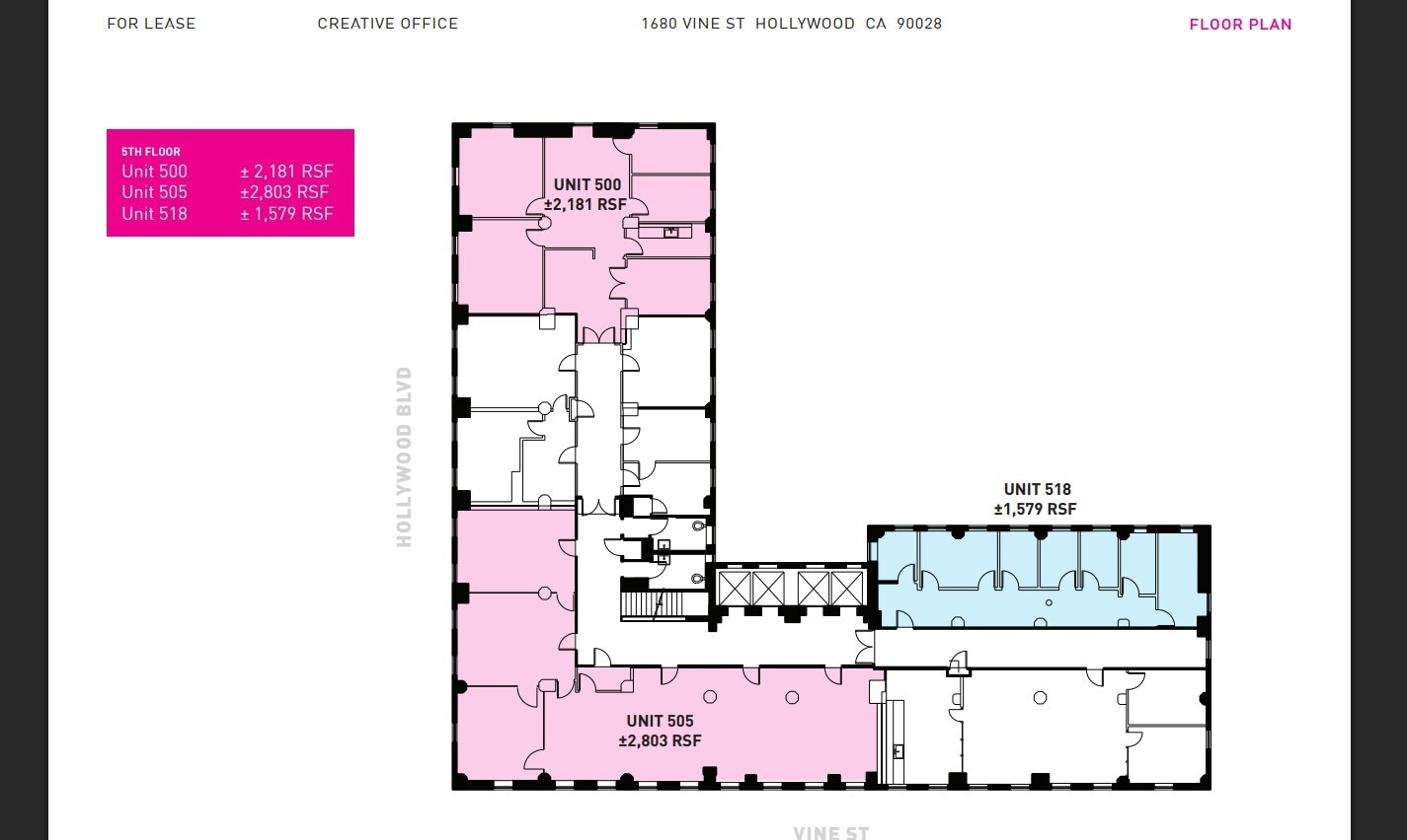 1680 N Vine St, Hollywood, CA for lease Floor Plan- Image 1 of 1