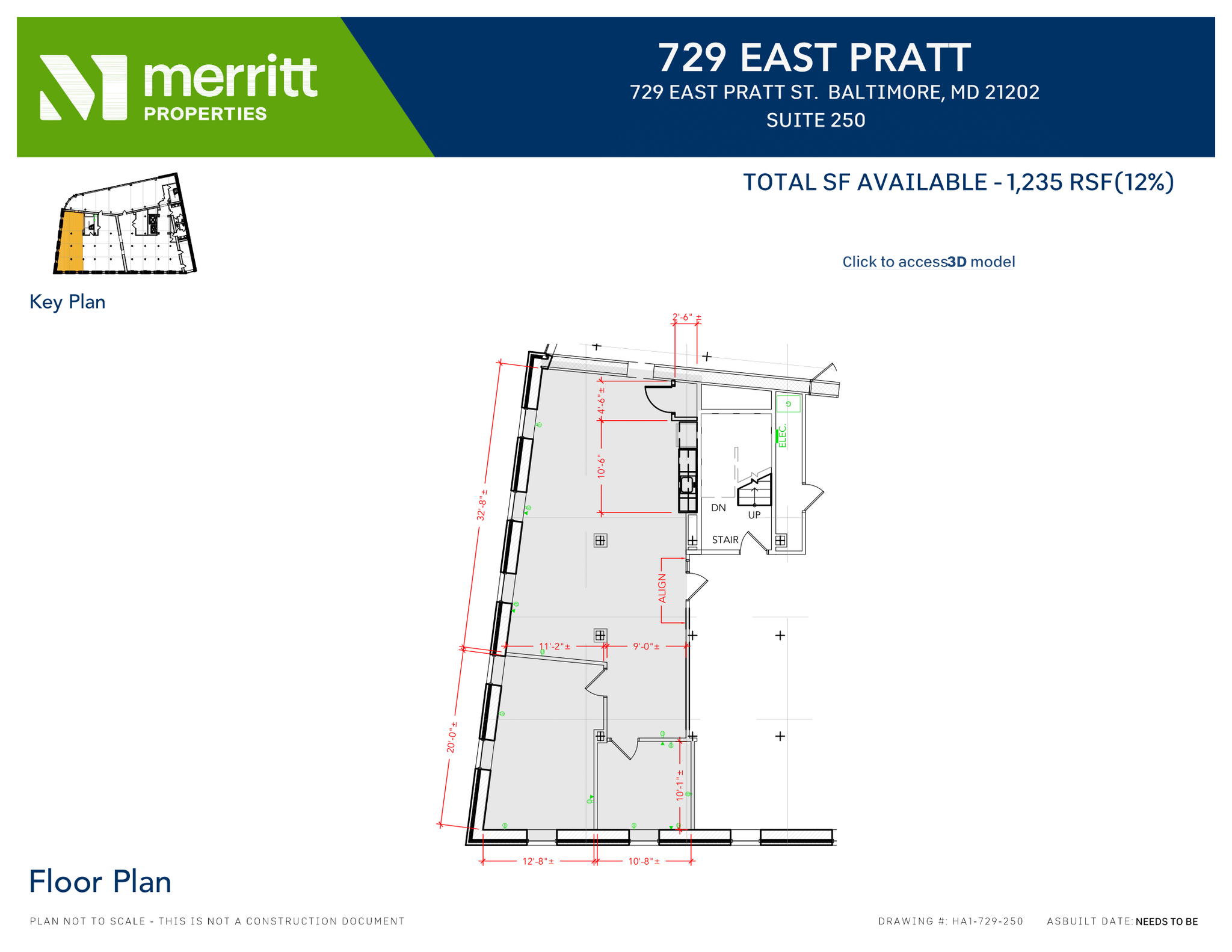 729 E Pratt St, Baltimore, MD à louer Plan d’étage- Image 1 de 1