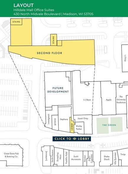 430 N Midvale Blvd, Madison, WI à louer - Plan d’étage - Image 3 de 8