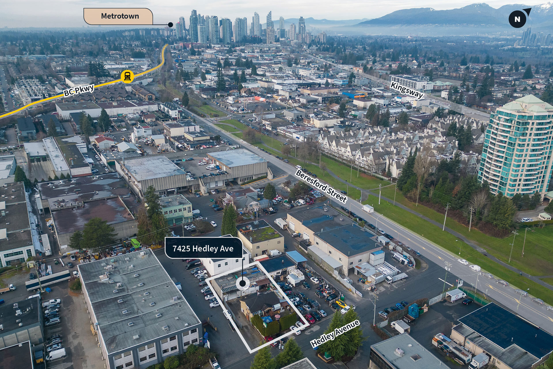 7425 Hedley Av, Burnaby, BC for sale Aerial- Image 1 of 2