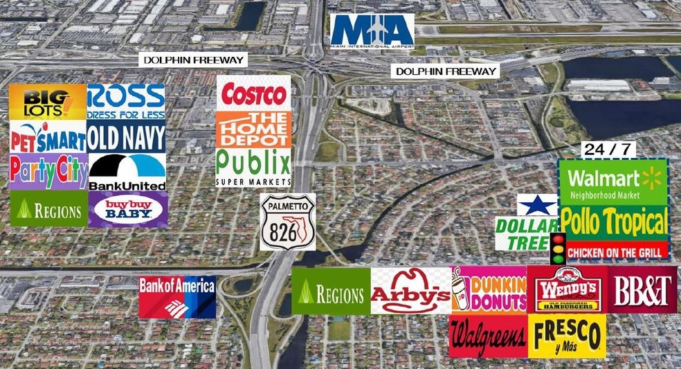 7021 SW 8th St, Miami, FL for lease - Aerial - Image 2 of 2