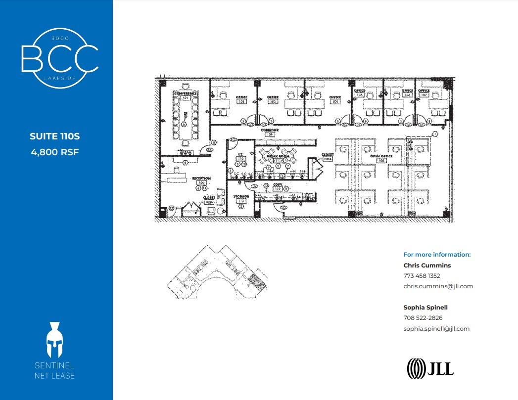 3000 Lakeside Dr, Bannockburn, IL à louer Plan d  tage- Image 1 de 1