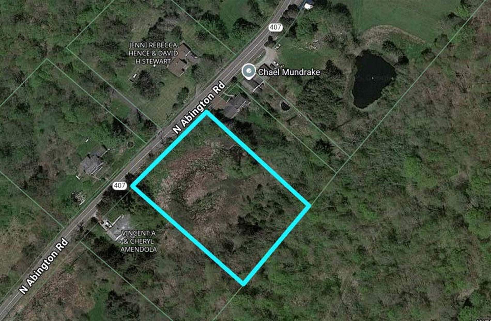 Adjacent 1420 N Abington Rd, Waverly Township, PA for sale Aerial- Image 1 of 2