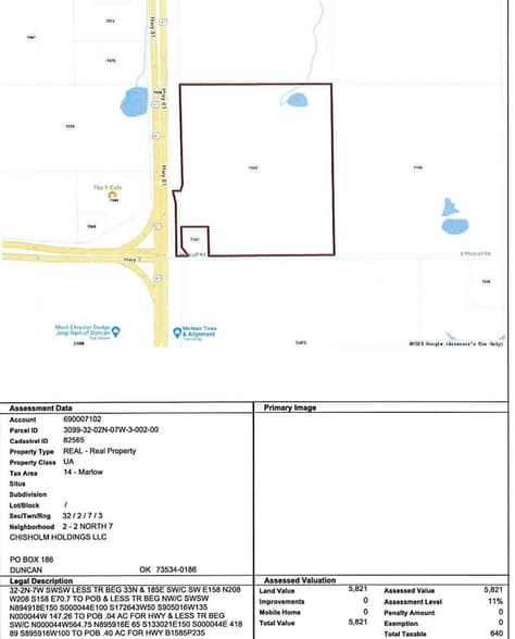 US-81 & State Highway 7, Marlow, OK for sale - Aerial - Image 2 of 3