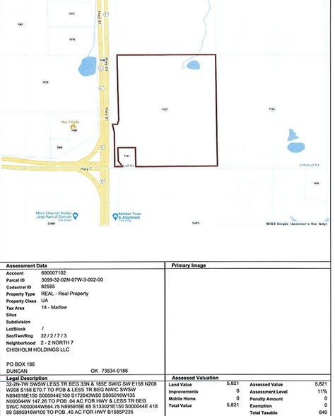 US-81 & State Highway 7, Marlow, OK à vendre - Aérien - Image 2 de 3