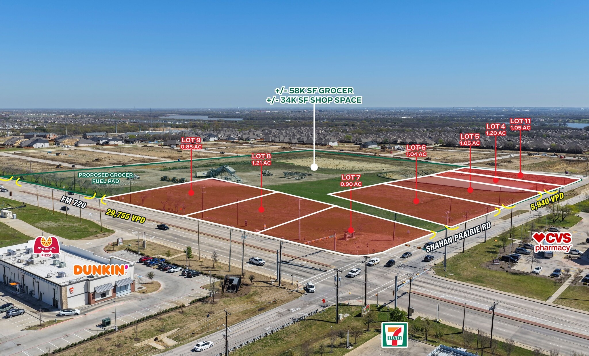 NEC FM 720 & Shahan Prairie Rd, Oak Point, TX for lease Primary Photo- Image 1 of 2