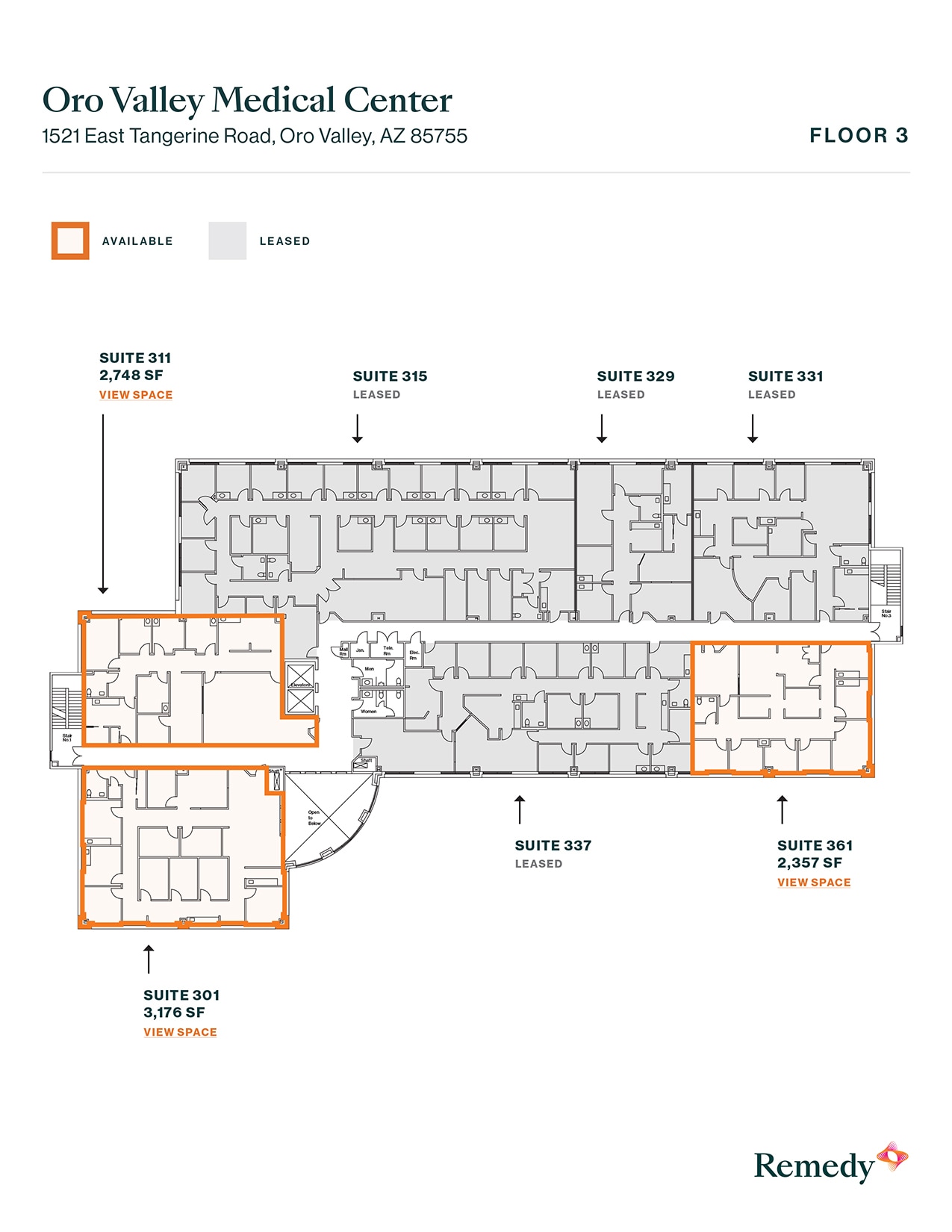 1521 E Tangerine Rd, Oro Valley, AZ à louer Plan d’étage- Image 1 de 1