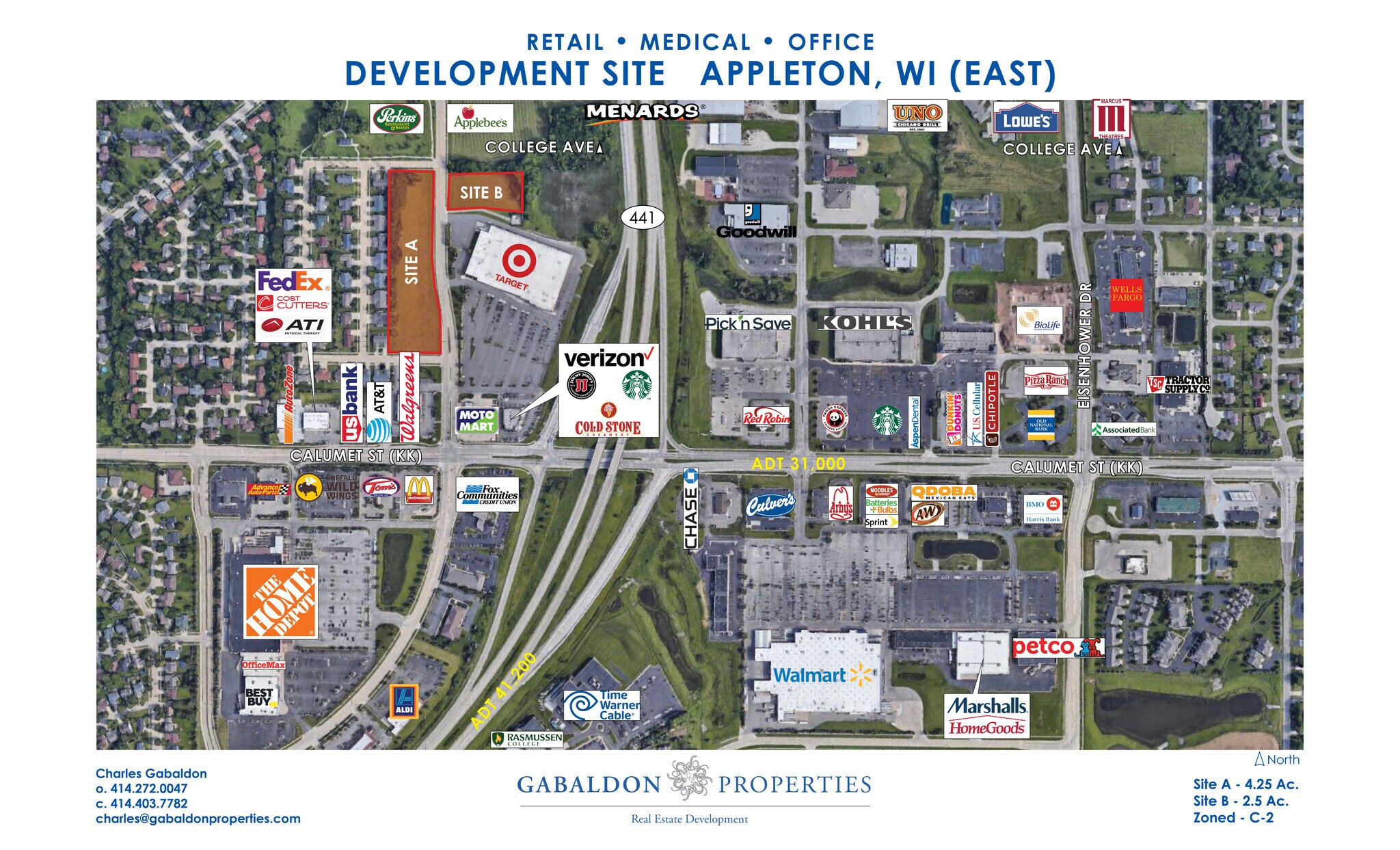 Hwy 441 & Calumet St, Appleton, WI for sale Aerial- Image 1 of 2