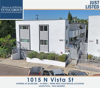 Plus de détails pour 1015 N Vista St, West Hollywood, CA - Multi-résidentiel à vendre