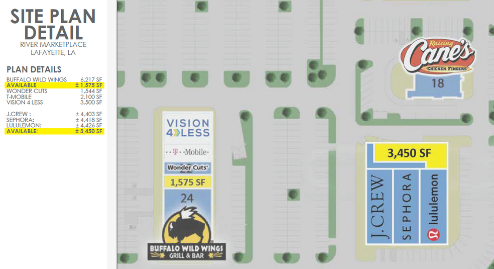 4313-4409 Ambassador Caffery Pky, Lafayette, LA à louer - Plan de site - Image 2 de 14