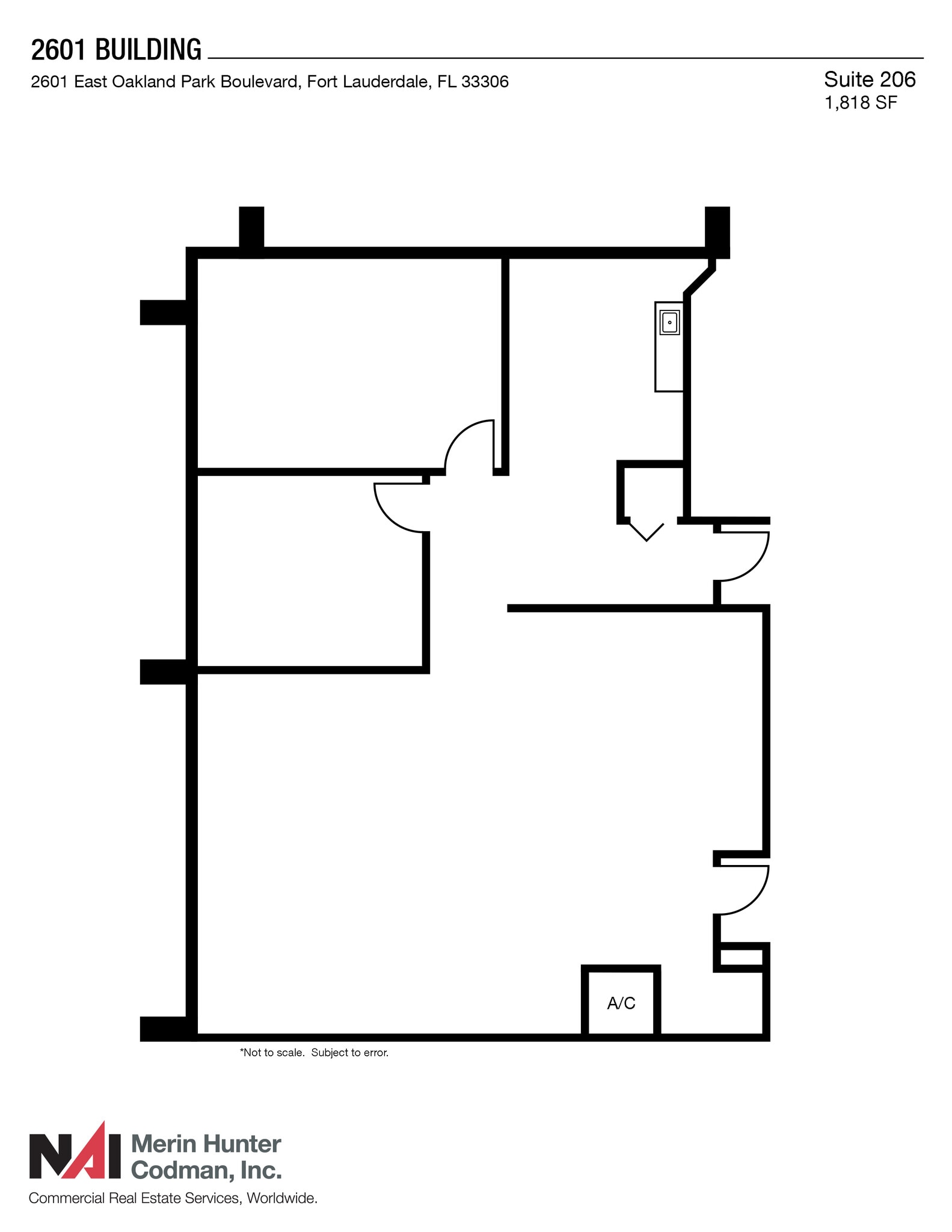 2601 E Oakland Park Blvd, Fort Lauderdale, FL à louer Plan d’étage- Image 1 de 1