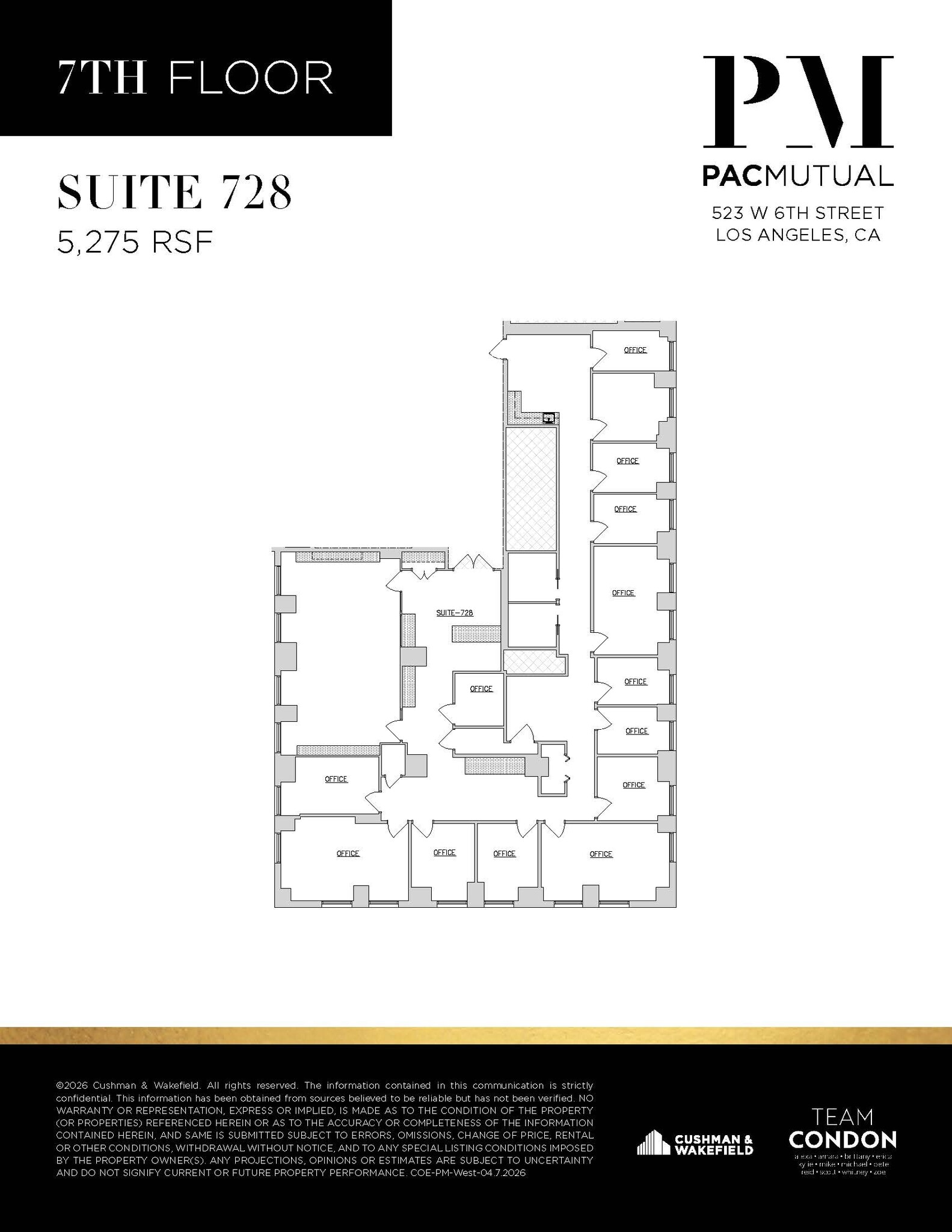 523 W 6th St, Los Angeles, CA à louer Plan d’étage- Image 1 de 4