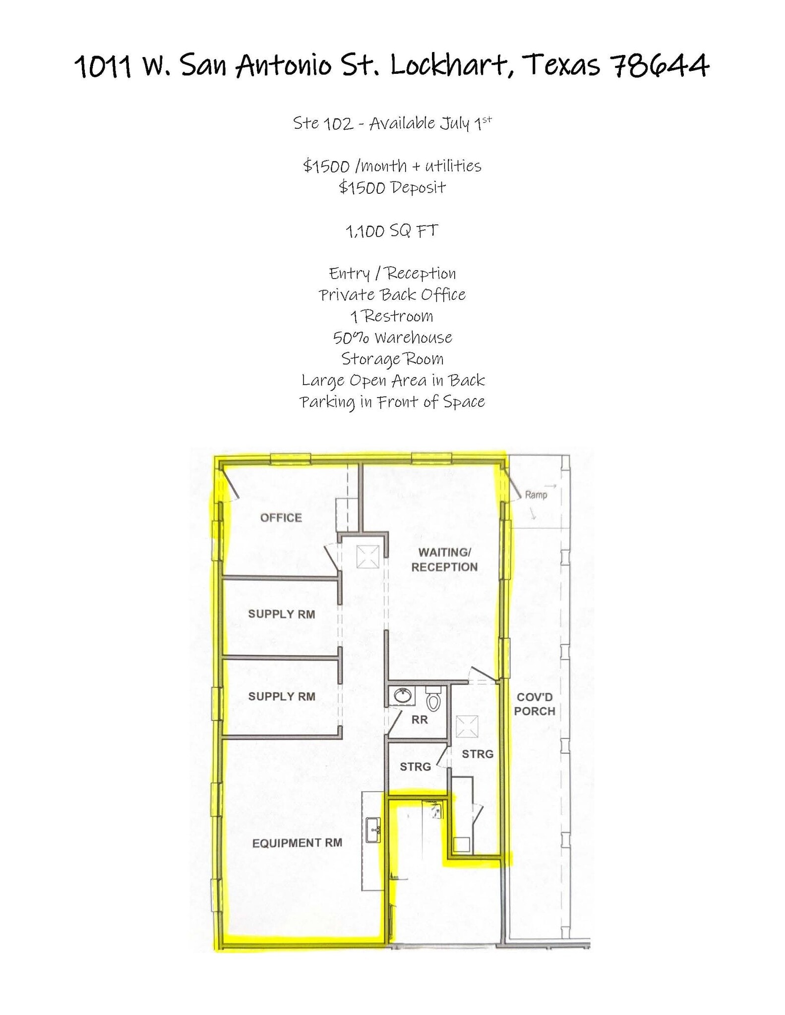 1011 W San Antonio St, Lockhart, TX à louer Photo intérieure- Image 1 de 2