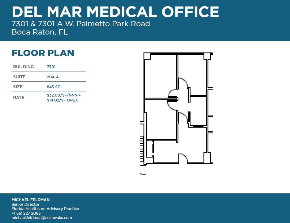 7301 W Palmetto Park Rd, Boca Raton, FL à louer Plan d’étage- Image 1 de 1