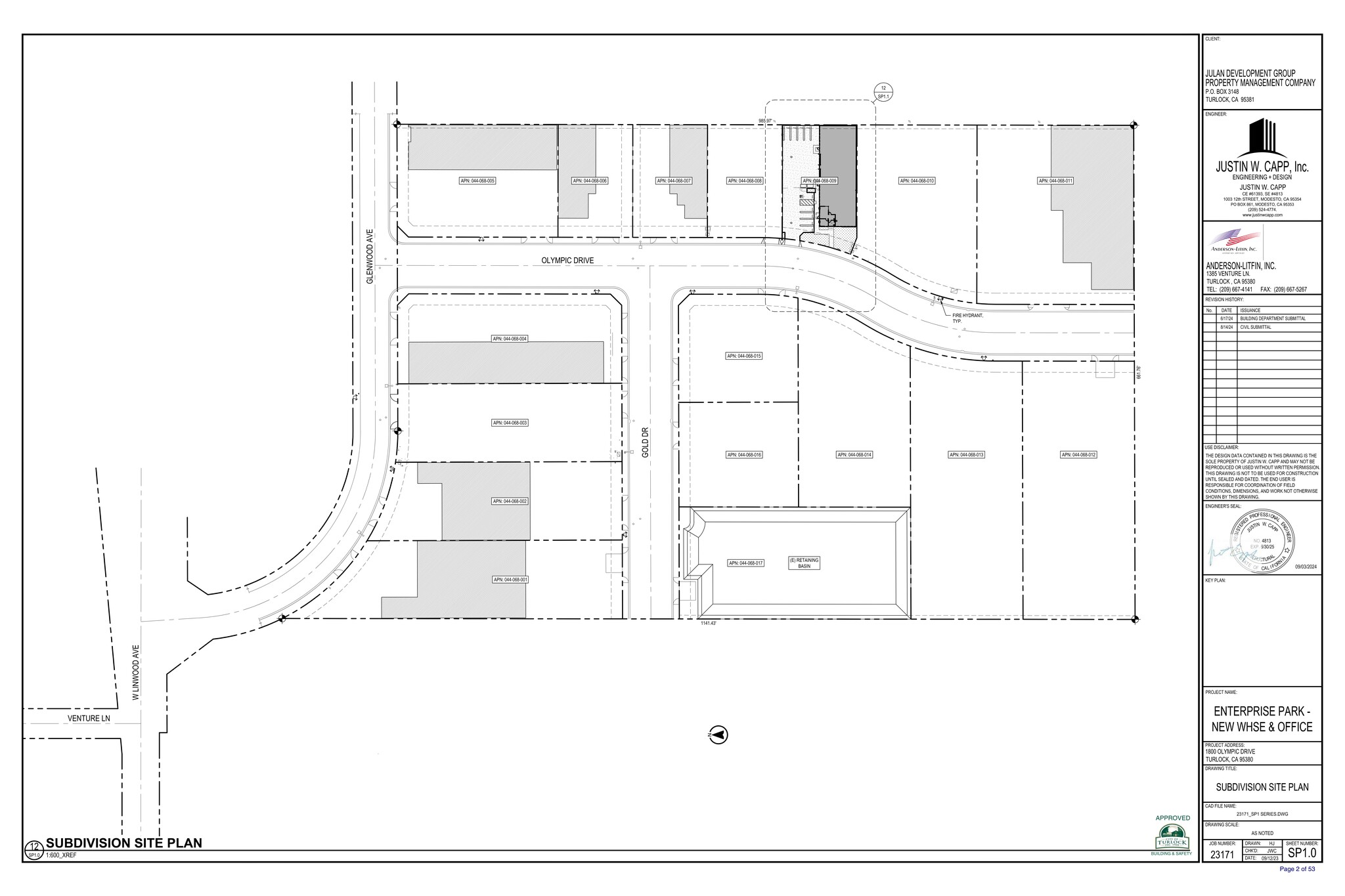 1800 Olympic Dr, Turlock, CA for lease Site Plan- Image 1 of 1