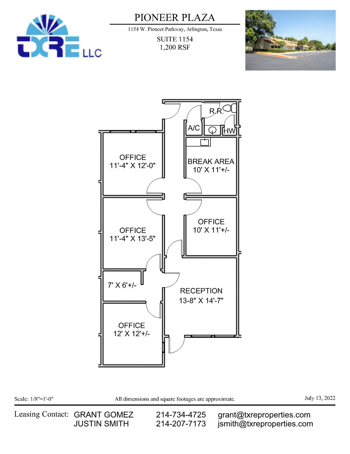 1180-1194 W Pioneer Pky, Arlington, TX à louer Plan d’étage- Image 1 de 1