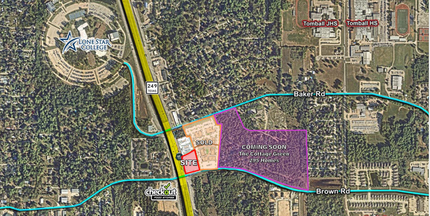 NEC SH 249 & Brown Road, Tomball, TX - aerial  map view