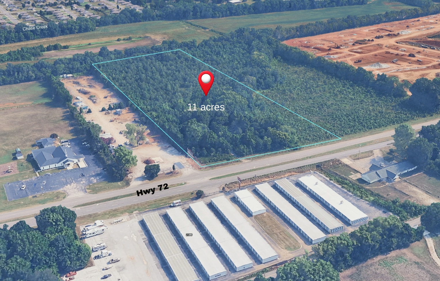 11 Acres Hwy 72 E next to rapidly growing area, Huntsville, AL à vendre Photo principale- Image 1 de 6