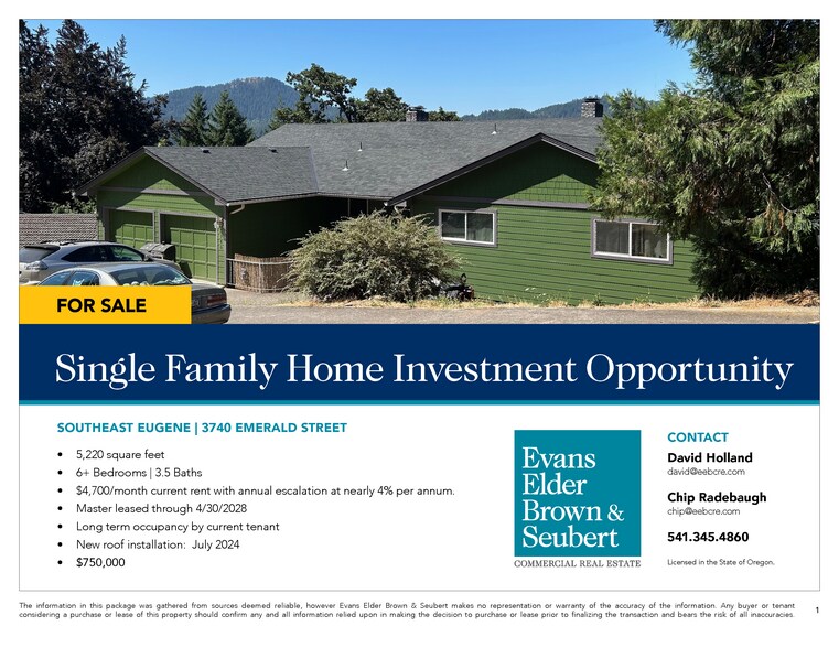 3740 Emerald St, Eugene, OR à vendre - Photo du bâtiment - Image 2 de 5