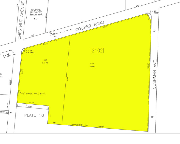 500-550 Cooper Rd, Berlin, NJ à vendre - Plan cadastral - Image 2 de 2