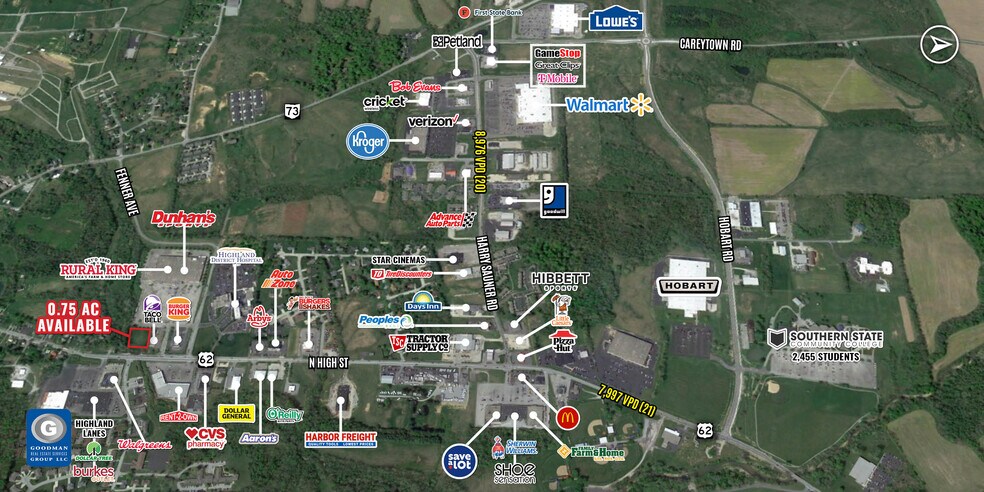 1249 N High St, Hillsboro, OH à louer - Aérien - Image 2 de 2