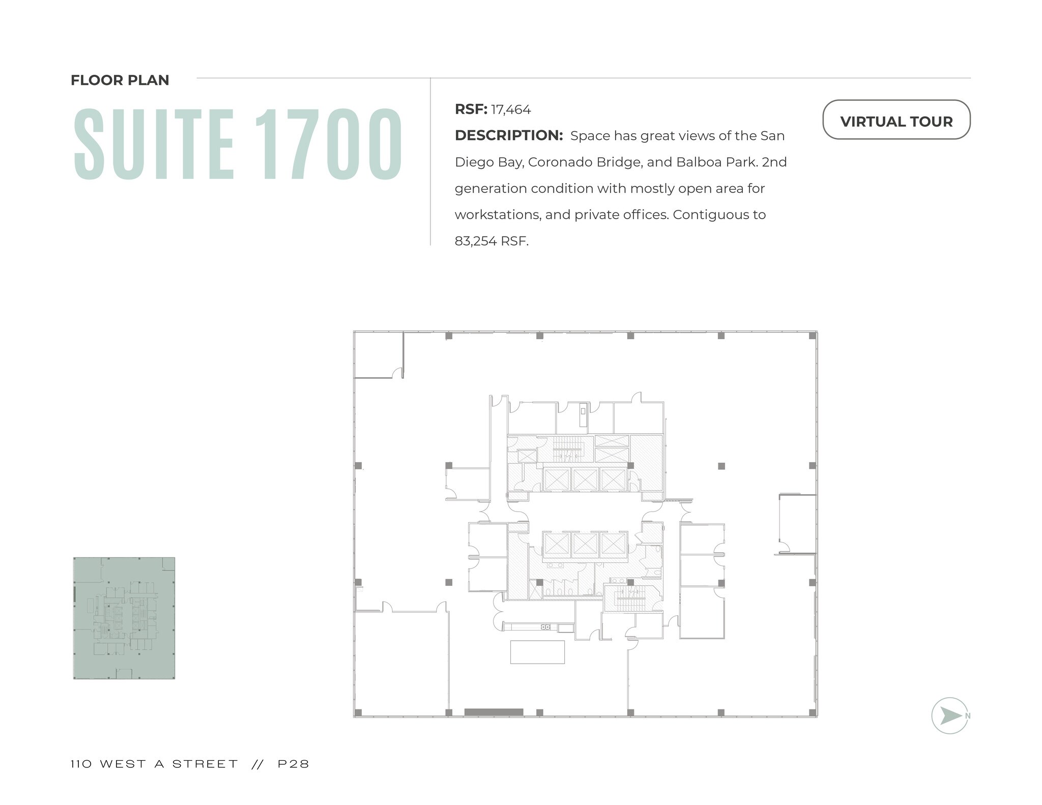 110 W A St, San Diego, CA à louer Plan d’étage- Image 1 de 1