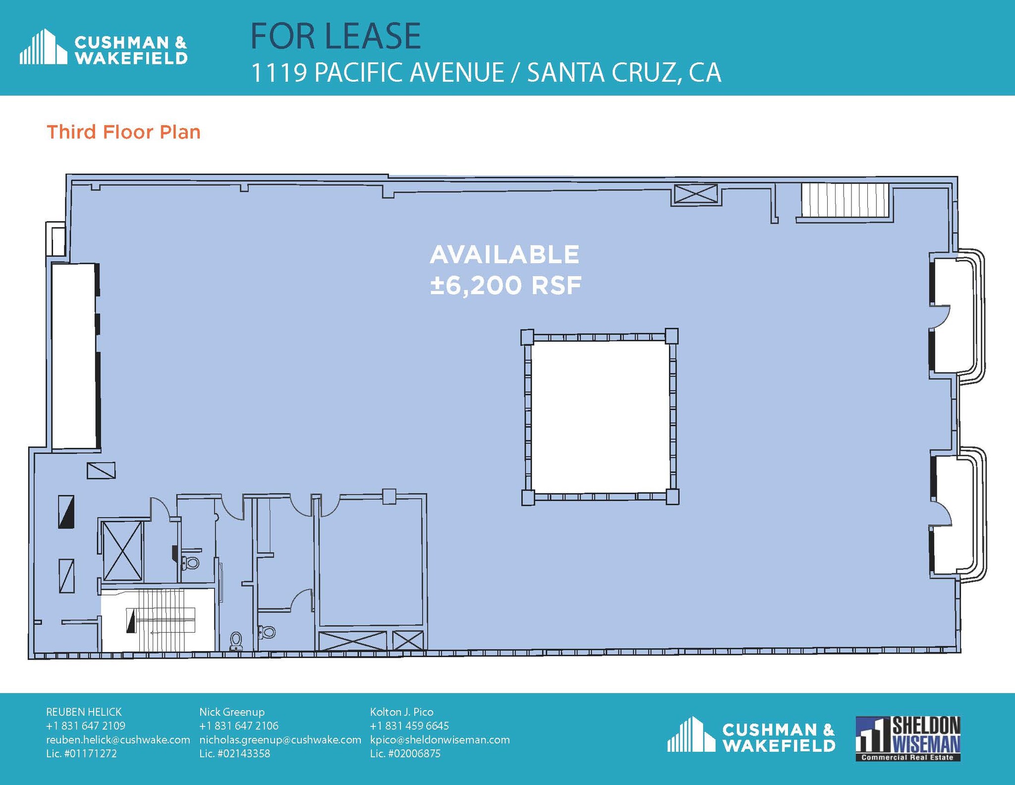 1115-1119 Pacific Ave, Santa Cruz, CA à louer Plan d’étage- Image 1 de 1