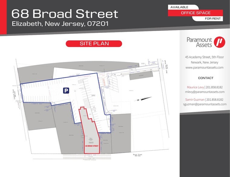 66-70 Broad St, Elizabeth, NJ à louer - Plan de site - Image 2 de 2