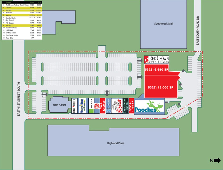 5321-5355 E 41st St S, Tulsa, OK for lease - Site Plan - Image 2 of 2