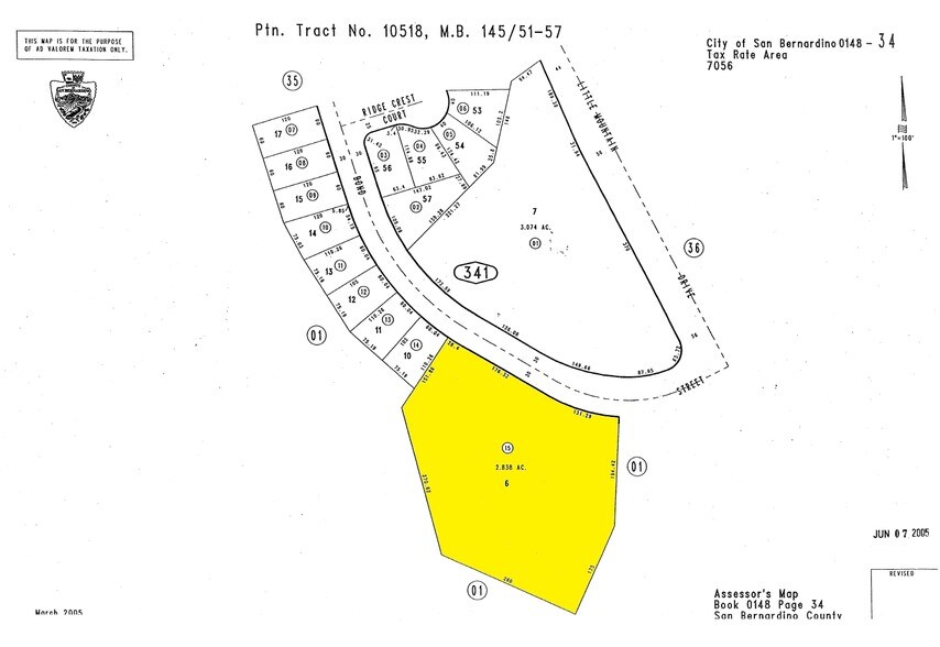 Bond St & Little Mountain Dr, San Bernardino, CA à vendre - Plan cadastral - Image 1 de 2