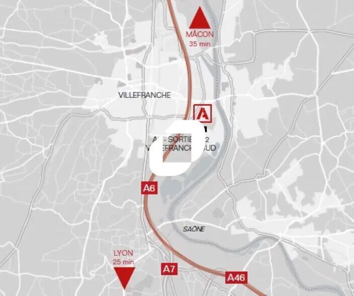 Bureau dans Villefranche-sur-Saône à louer - Plan d’étage - Image 2 de 4