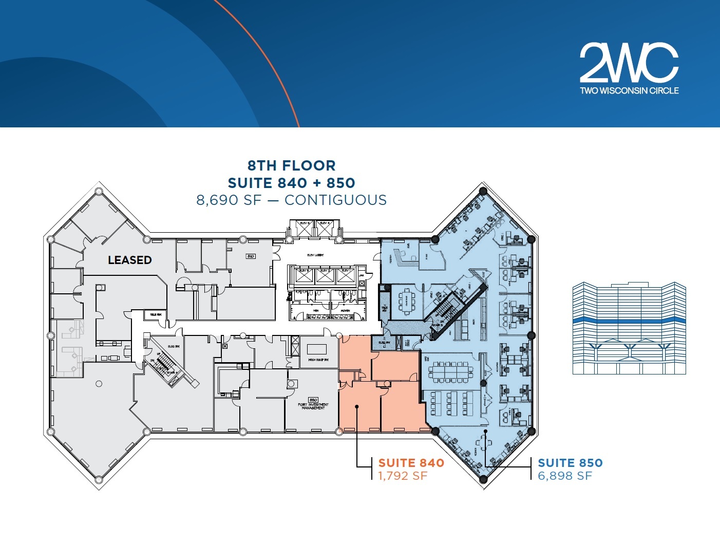 2 Wisconsin Cir, Chevy Chase, MD à louer Plan d’étage- Image 1 de 1