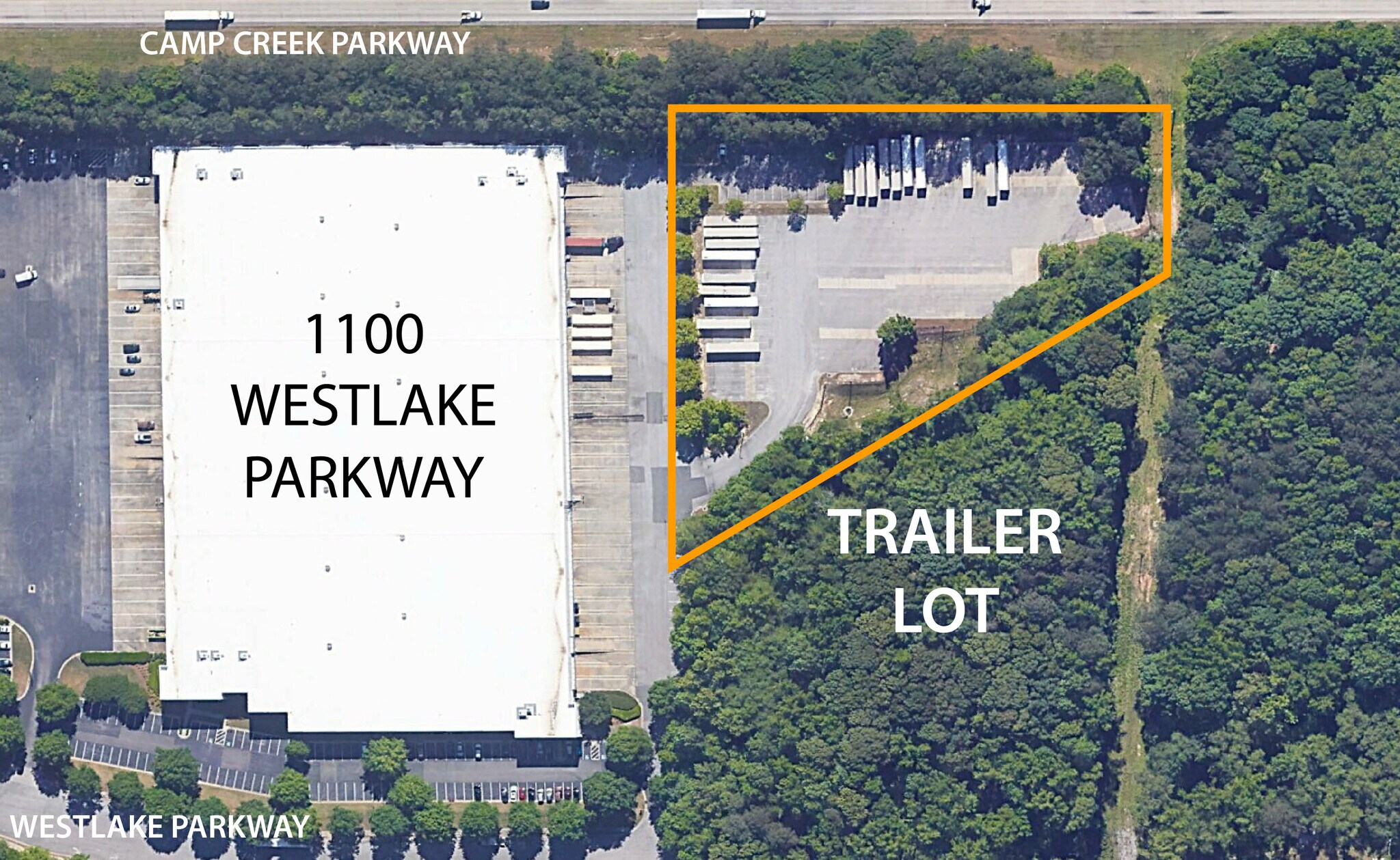Trailer / Storage Lot at 1100 Westlake Parkway, South Fulton, GA for lease Aerial- Image 1 of 3