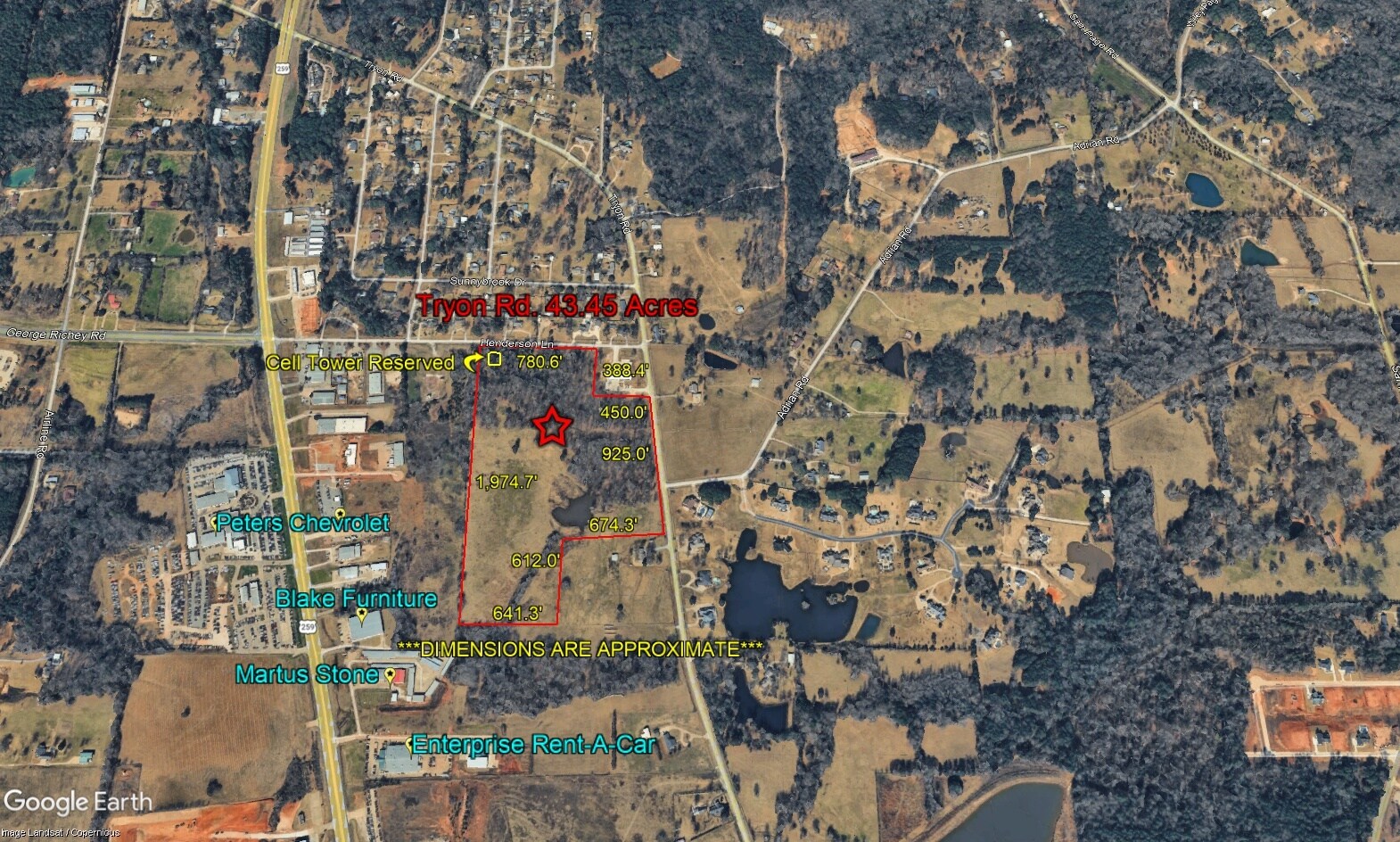 Tryon Rd. 43.95 Acres, Longview, TX for sale Primary Photo- Image 1 of 2