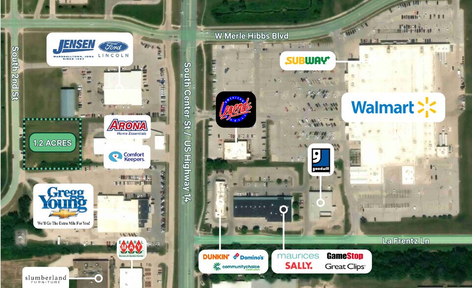 2901 S Center St, Marshalltown, IA à louer - Aérien - Image 1 de 2